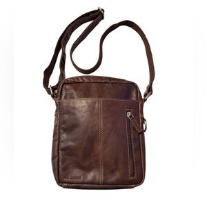 Jack Georges Dark Brown Leather Messenger Bag